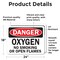 Signmission Oxygen Danger Sign, Vinyl Decal, 24in W x 18in L, 2PK OS-2PACK-DS-D-1824-L-19459 - alternate 2